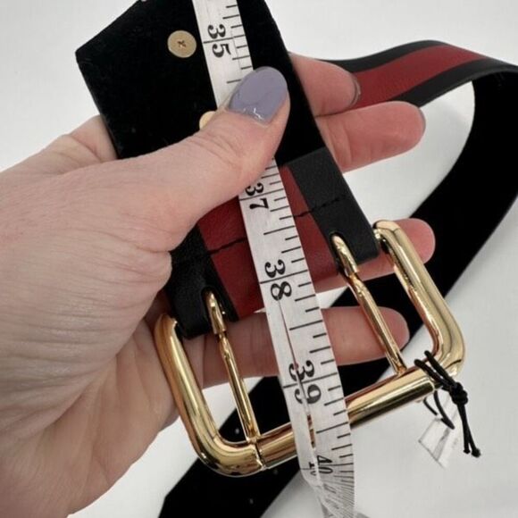 NWT B-Low The Belt Women\'s Genuine Leather Waist Belt Red Black Size‎ Medium main image 7